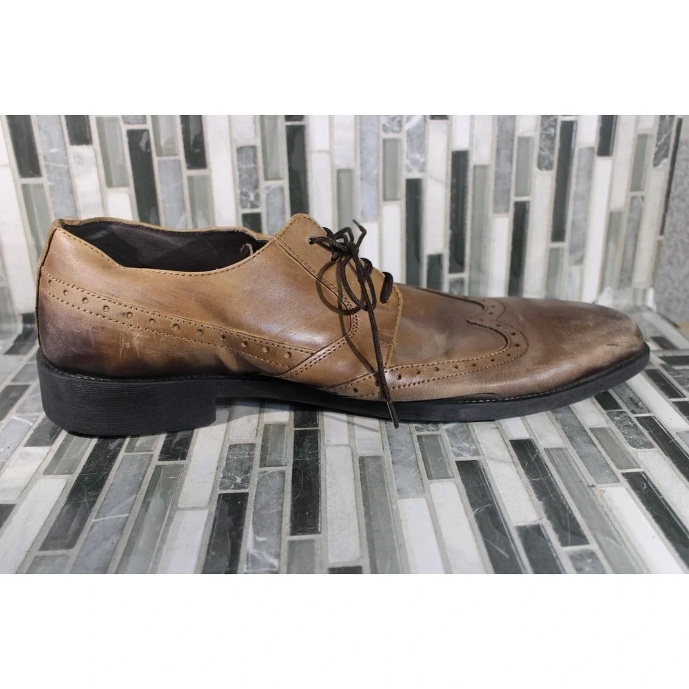 Giorgio Brutini Kwitt  Men's Oxford Tan Leather Wing‎ Tip Dress Shoes Size 11